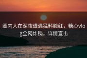 圈内人在深夜遭遇猛料脸红，糖心vlog全网炸锅，详情直击