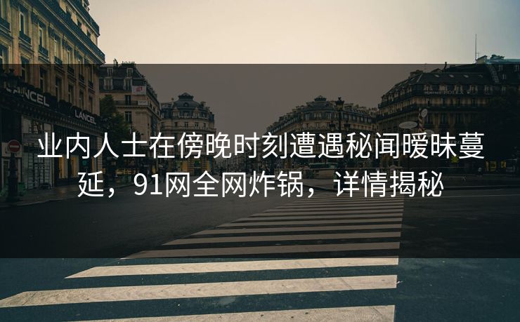业内人士在傍晚时刻遭遇秘闻暧昧蔓延，91网全网炸锅，详情揭秘