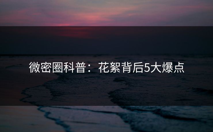 微密圈科普：花絮背后5大爆点